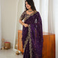 Shimmer Silk Saree with Paisley Cutwork Border