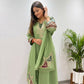 Coral Chanderi Kurta Palazzo Set with Dupatta
