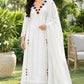 White Chanderi Kurta Set with Hand Work