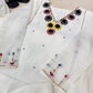 White Chanderi Kurta Set with Hand Work