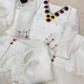 White Chanderi Kurta Set with Hand Work