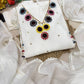 White Chanderi Kurta Set with Hand Work