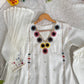 White Chanderi Kurta Set with Hand Work
