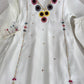 White Chanderi Kurta Set with Hand Work