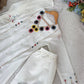 White Chanderi Kurta Set with Hand Work