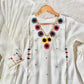 White Chanderi Kurta Set with Hand Work