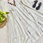 White Chanderi Kurta Set with Hand Work