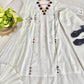 White Chanderi Kurta Set with Hand Work