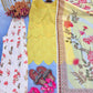 Yellow Cambric Cotton Kurta with Floral Palazzo