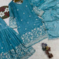 Sky Blue Shimmer Silk Sequin Sharara Set