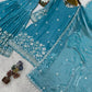 Sky Blue Shimmer Silk Sequin Sharara Set