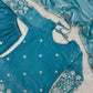 Sky Blue Shimmer Silk Sequin Sharara Set
