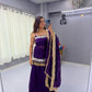 Purple Original Mirror Work Lehenga Choli Set