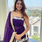 Purple Original Mirror Work Lehenga Choli Set