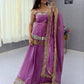 Purple Original Mirror Work Lehenga Choli Set