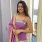 Purple Original Mirror Work Lehenga Choli Set