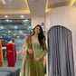 Olive Ombre Georgette Anarkali with Dupatta