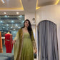 Olive Ombre Georgette Anarkali with Dupatta