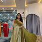 Olive Ombre Georgette Anarkali with Dupatta