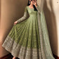 Olive Ombre Georgette Anarkali with Dupatta
