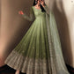 Olive Ombre Georgette Anarkali with Dupatta
