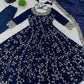 Embroidered Faux Georgette Anarkali Gown Set with Dupatta