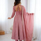 Embroidered Crunchy Silk Anarkali Gown Set with Dupatta