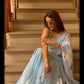 Orange Ruffle Lehenga Saree with Dupatta