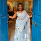 Orange Ruffle Lehenga Saree with Dupatta