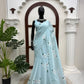 Orange Ruffle Lehenga Saree with Dupatta