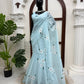 Orange Ruffle Lehenga Saree with Dupatta