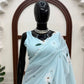 Orange Ruffle Lehenga Saree with Dupatta