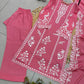 Dusty Rose Chanderi Kurta with White Embroidery