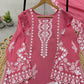 Dusty Rose Chanderi Kurta with White Embroidery