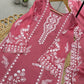 Dusty Rose Chanderi Kurta with White Embroidery