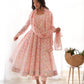 Floral Chiffon Anarkali Set with Triangle Lace Dupatta