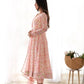 Floral Chiffon Anarkali Set with Triangle Lace Dupatta