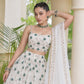 Ivory Embroidered Georgette Lehenga Choli