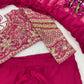 Wine Ready to Wear Ruffle Lehenga Saree