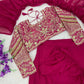 Wine Ready to Wear Ruffle Lehenga Saree