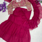 Wine Ready to Wear Ruffle Lehenga Saree