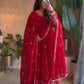 Shimmer Silk Sequin Anarkali with Pant Set