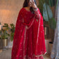 Shimmer Silk Sequin Anarkali with Pant Set