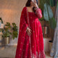 Shimmer Silk Sequin Anarkali with Pant Set