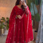Shimmer Silk Sequin Anarkali with Pant Set