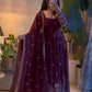 Shimmer Silk Sequin Anarkali with Pant Set