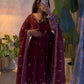 Shimmer Silk Sequin Anarkali with Pant Set