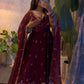 Shimmer Silk Sequin Anarkali with Pant Set