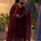 Shimmer Silk Sequin Anarkali with Pant Set