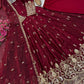 Shimmer Silk Sequin Anarkali with Pant Set